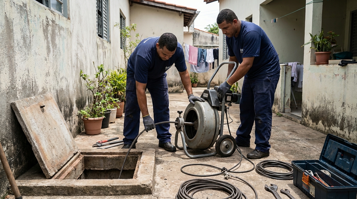 Desentupimento de Coluna Sanitária em Serra‑ES