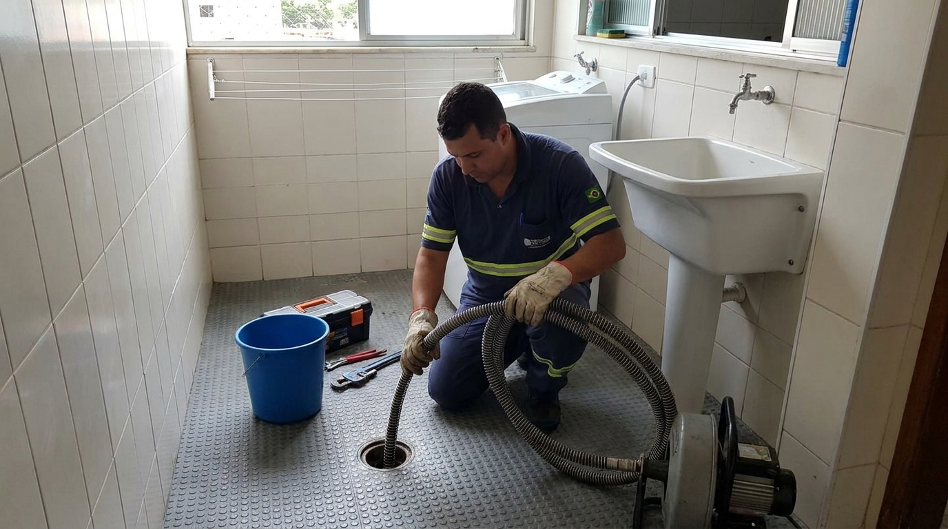Desobstrução na Cozinha no Flexal, Serra‑ES